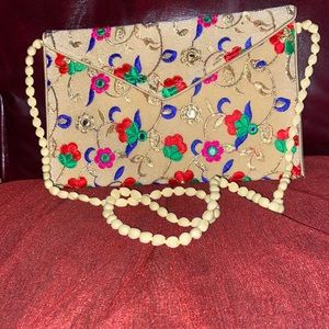 Hands made crafted clutch purse